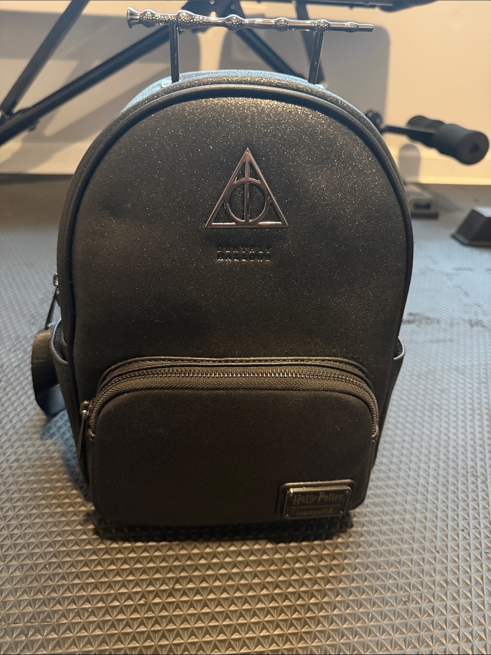 Warner Bros. Black Backpack with Deathly Hallows Emblem